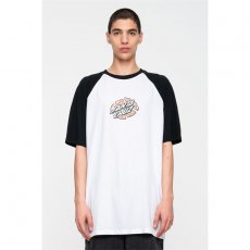 triko SANTA CRUZ - Warp Broken Dot Raglan T-Shirt Black White (BLACK  WHITE)