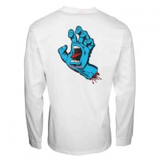 triko SANTA CRUZ - Screaming Hand Chest L/S Tee White (WHITE)