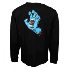 triko SANTA CRUZ - Screaming Hand Chest L/S Tee Black (BLACK)