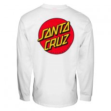 triko SANTA CRUZ - Classic Dot Chest L/S T-Shirt White (WHITE)