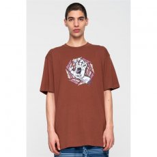 triko SANTA CRUZ - Spiral Strip Hand T-Shirt Sepia Brown (SEPIA BROWN)