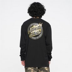 triko SANTA CRUZ - Holo Flamed Dot L/S T-Shirt Black (BLACK)