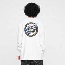 triko SANTA CRUZ - Holo Flamed Dot L/S T-Shirt White (WHITE)