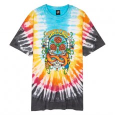 triko SANTA CRUZ - Dressen Rose Crew Three Front T-Shirt Black Rainbow (BLACK RAINBOW)