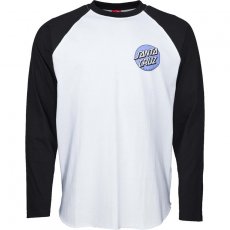 triko SANTA CRUZ - Rob Dot 2 L/S Baseball Top Black/White (BLACK-WHITE)