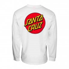 triko SANTA CRUZ - Classic Dot Chest L/S T-Shirt White (WHITE)