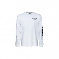 triko SANTA CRUZ - Oval Flame Dot L/S T-Shirt White (WHITE)