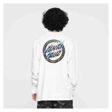 triko SANTA CRUZ - Holo Flamed Dot L/S T-Shirt White (WHITE)