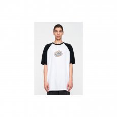 triko SANTA CRUZ - Warp Broken Dot Raglan T-Shirt Black White (BLACK  WHITE)