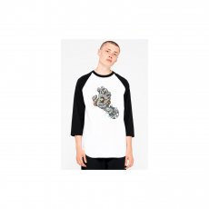 triko SANTA CRUZ - Pool Snakes Hand Baseball Top Black/White (BLACK-WHITE)